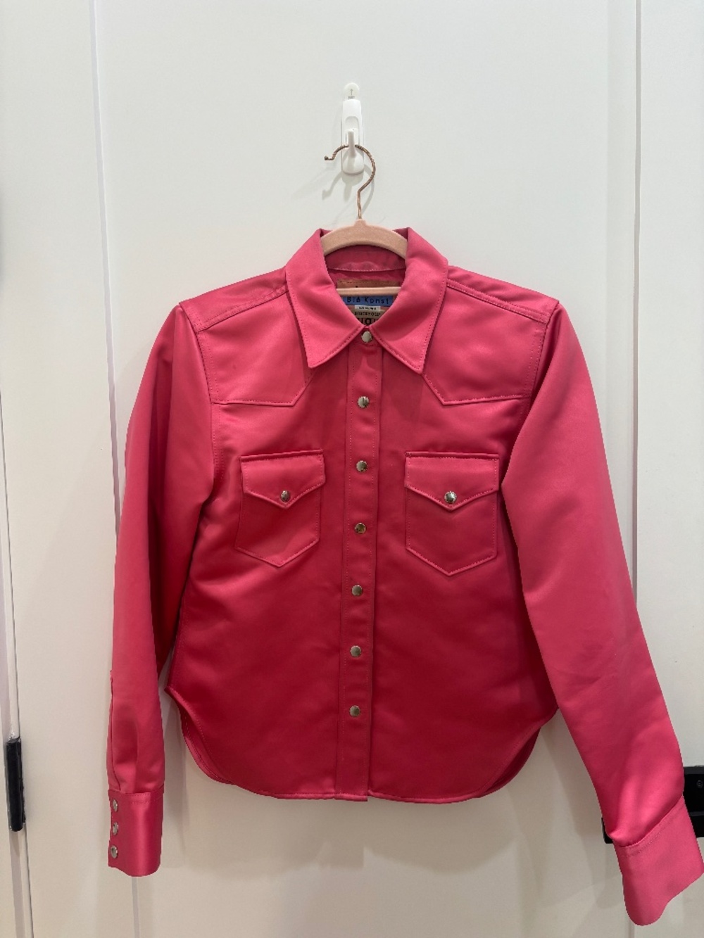 Acne Studios Bla Konst 2002 Satin Shirt Pink Sz 34